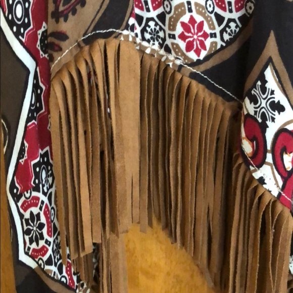 Chico’s Fab Leather Fringed Poncho in Size OS - Picture 6 of 7